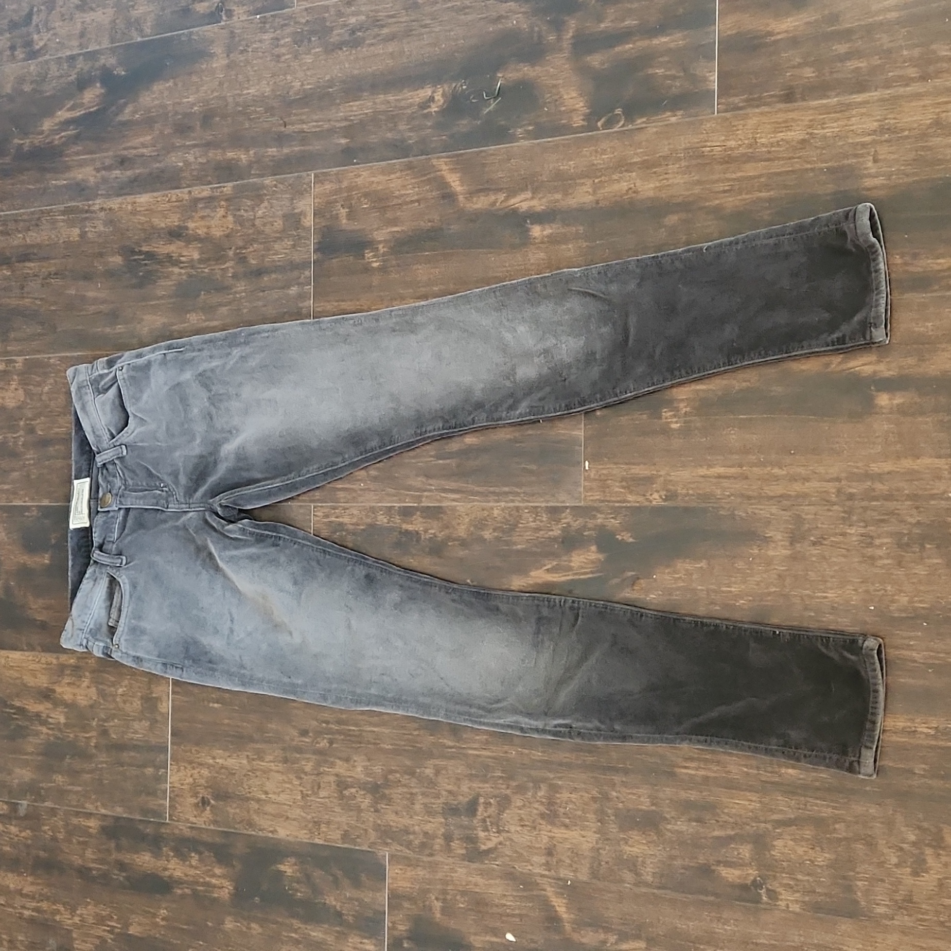Current Elliott Gray Velvet Skinny Jeans 28x32